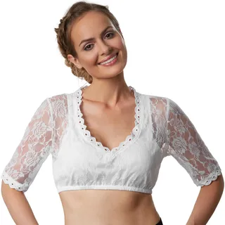 Dirndlbluse Heidi - M - Weiß