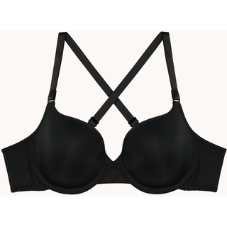 Halbschalen-BH PASSIONATA "MISS JOY", Damen, Gr. 80, Cup A, schwarz, Obermaterial: 76% Polyamid, 24% Elasthan, BHs Halbschalen-BH, mit Multiway-Trägern, Mikrofaser, Schmetterlingsmotiv vorn