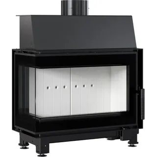 Kamineinsatz aus Stahl KRATKI SIMPLE links 6 kW Ø 150 - Schwarz