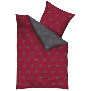 KAEPPEL Wendebettwäsche Stars Baumwolle Rot 200 x 200 cm + 3 x 80 x 80 cm