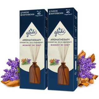 Glade Aromatherapy Essential Oils Raumduft 2er Pack, Moment of Zen, Raumduft für ätherische Öle, Lavendel + Sandelholz, (2x80ml)