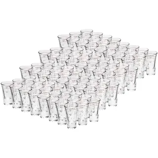 Schnapsglas VAN WELL "Stamper geeicht mit Rotring Dublino 2 cl + 4cl 96er Set transparent", bunt (transparent), B:5cm H:9cm Ø:5cm, Glas, Trinkgefäße, Schnapsglas, Spülmaschinenfest