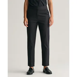 Stoffhose GANT "SLIM SLACK", Damen, Gr. 46, N-Gr, schwarz (ebony schwarz), Web, Obermaterial: 59% Baumwolle, 38% Polyamid, 3% Elasthan, slim fit normal, Hosen Stoffhose, mit Bügelfalten an Vorder- und Rückseite
