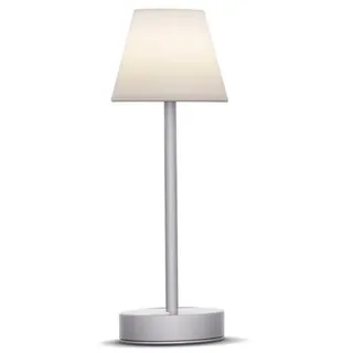 LED Tischleuchte Außen Kabellos 32cm IP44 Touch Dimmer Grau Weiß