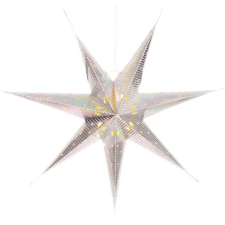 com-four® LED Deko Stern silberfarben - Weihnachtsdekoration Stern mit Beleuchtung - LED-Beleuchtung zum Aufhängen - warm-weiß (1 Stück - silberfarben)