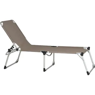 Siena Garden Alu-Dreibeinliege XXL Klappliege 209 x 70 x 86 cm Taupe