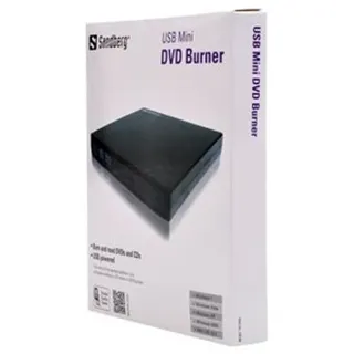 Sandberg USB Mini DVD Burner - DVD-RW (Brenner) - USB 2.0 - Schwarz