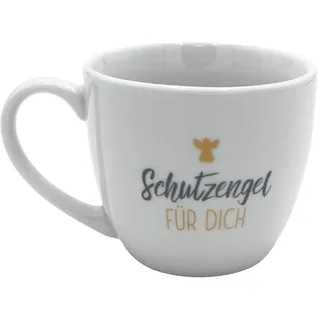 Dekohelden24 ***Maxi - Kaffeebecher/Tasse aus Porzellan mit Motiv: Schutzengel für Dich, Größe H/Ø: 9,2 x 10,5 cm, Fassungsvermögen 400 ml, Spülmaschinengeeignet.