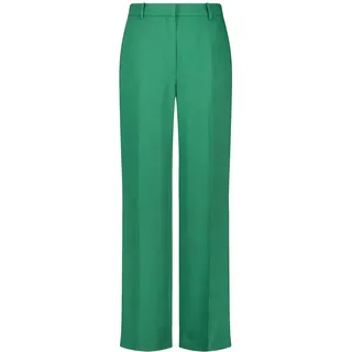 Gerry Weber Damen Fließende Hose mit Bügelfalten unifarben reguläre Länge Deep Green 44