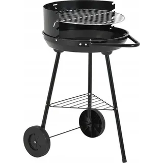 Holzkohlegrill ANDALUZJA – Rundgrill mit 37 cm Grillrost – Kompakter Gartengrill - Schwarz