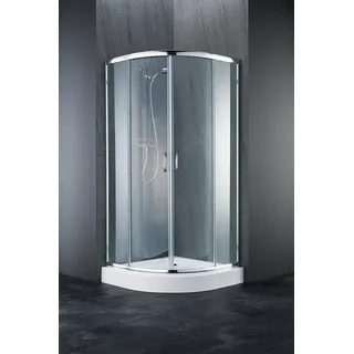 WELLTIME Summer Runddusche mit Schiebetür 80 x 185 cm grau Sicherheitsglas