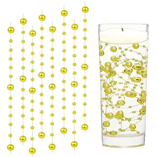 18 Stück Gold Wasserperlen Schwimmkerzen Schwimmende 1,2 M Perlen Schwimmende Kerzen Schwimmkerzen für Vase, Wasserflaschenfüller, Hochzeit, Tischdekoration(Keine Kerzen)