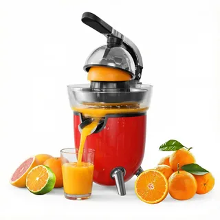 Woox 100W Elektrische Zitruspresse mit Profi-Hebelarm, Leise Orangenpresse mit 2 Kegeln für Limetten, Zitronen & Graunfruit, Tropfstopp-Ausgießer, BPA-frei, Leicht zu Reinigen
