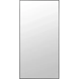 Kare Design Spiegel Bella, Schwarz, Rechteckig, mit Rahmen, Ganzkörper Spiegel, Moderner Klassiker, Garderobenspiegel, Wohnzimmer, Aluminium Rahmen, 160x80x2.5cm (H/B/T)