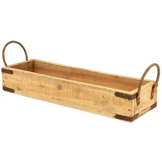 Blümelhuber Deko Tablett Holz - Holz Tablett Braun - Tablett Deko - Tablett Groß - Tisch Deko Tablett Vintage - Tablett mit Henkel