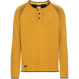 camel active Herren Henleyshirt aus zertifiziertem Organic Cotton Gelb, Menswear-M