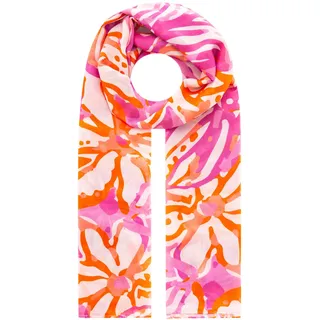 Schal ZWILLINGSHERZ "Flower Paradise", Damen, bunt (pink), Web, Obermaterial: 100% Polyester, Modetücher Schal, florales, farbenfrohes Muster, transparent, Topseller