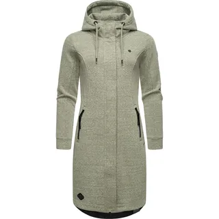 Sweatjacke RAGWEAR "Kurzmantel Letti Long", Damen, Gr. XL, grün (olive), Obermaterial: 54% Polyester PES. 41% Baumwolle CO. 5% Viskose CV., Sweatjacken Sweatjacke