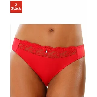 Nuance by Lascana Slip Packung, mit schöner Stickereispitze, als Dessous-Set kombinierbar, rot, weiß