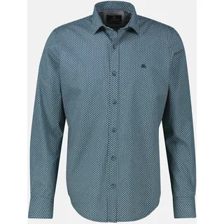 Lerros Langarmhemd »LERROS Langarmhemd in Übergrössen, dezent gemustert«, blau