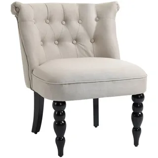 Homcom Relaxsessel Vintage Leinen 67 x 78 x 67 cm Beige/Schwarz