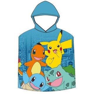 FACTORY CR Unisex-Kinder 2023POK017 Pokemon-Mikrofaser-Poncho, Badetuch, Kinderhandtuch, Kinderdruck, 50x100, Mehrfarbig, único