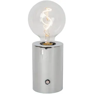 LUCIDE VIVO - wiederaufladbare Tischlampe - Akku/Batterie - Ø 8 cm - LED Dim. - E27-1x1W 2700K - Chrom