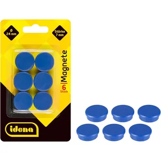 IDENA Idena, Magnete rund 6 Stück, blau, Ø24mm (6 x)