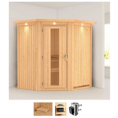 Bild Sauna »Tomke«, (Set), 3,6-kW-Plug & Play Ofen mit integrierter Steuerung beige