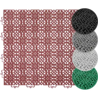 Andiamo Kunststoff-Fliesen »Terrassenfliesen Terra Sol, Made in Swiss« Packung, 14 Stk. tlg. Outdoor Klickfliesen, 38x38 cm, Set mit 1 qm, 2 qm, 5 qm, UV-beständig, orange