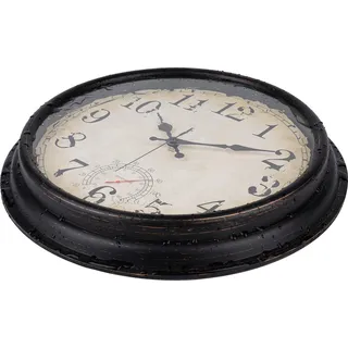 Wanduhr mit Temperaturanzeige - Außenwanduhr - 40 cm - Bronze - wasserdicht