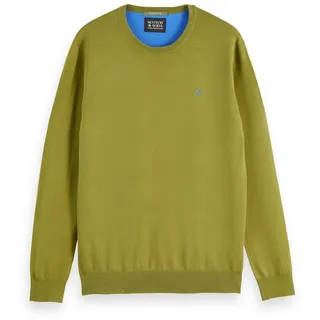Scotch & Soda Herren-Pullover mit Rundhalsausschnitt, aus Ecovero-Mischgewebe, reguläre Passform, Calla Green 301, XXL