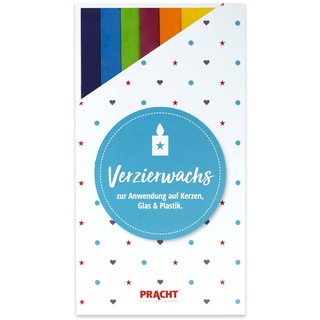 Pracht Creatives Hobby 7050-505 Verzierwachsplatten Regenbogen-Mix, 6 halbe Platten, ca. 200 x 50 x 0,5 mm, Wachsplatten zum Modellieren und Verzieren von Kerzen