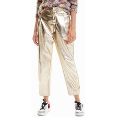 Desigual Damen Pant_vicenza, 8010 Golden, Casual Pants, Gelb, XL EU