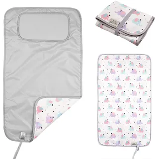 Hamur Home Tragbare Wickelunterlage Wasserdichte 40 x 70 cm Wiederverwendbare Baby Wickelauflage Maschinenwaschbar für Unterwegs Wickel Clutch (Elephant)