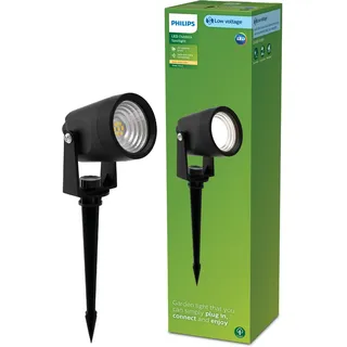 Philips Reuel Outdoor GardenLink Niedervolt-Spot, 24 V, 2700 K warmweißes Licht, 180 lm, Schwarz, Erweiterung, 1er Pack