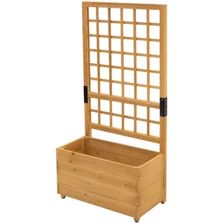 Ml-Design Pflanzkasten mit Rankgitter Fichtenholz 67,5×139×36,5 cm Braun , Holz , 67.5x139x36.5 cm , Dekoration, Blumen & Blumentöpfe, Übertöpfe