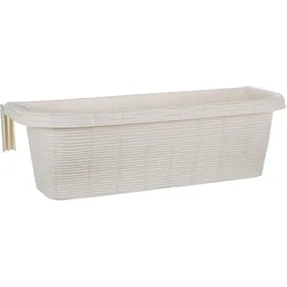 Apollo Exports International AP-30312 Pflanzgefäß, verstellbar, für Geländer, Ratan-Look, 59,7 cm, Weiß