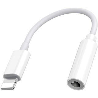 iPhone Kopfhörer Adapter, Lightning auf 3.5mm Kopfhörer Adapter Aux Adapter Klinke Audio Konverter Adapter kompatibel mit für iPhone 14/13/12/11 Pro/X/XS Max/XR/8/7 Unterstützt alle iOS Systeme-Weiß