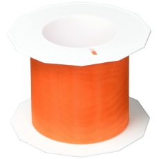 PRÄSENT C.E. Pattberg Sheer Organzaband orange, 25 m Geschenkband zum Einpacken von Geschenken, 72 mm Breite, Zubehör zum Dekorieren & Basteln, Dekoband
