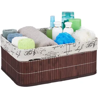Relaxdays Aufbewahrungskorb 38 x 28,5 x 16,5 cm braun/schwarz/weiß