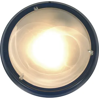 Näve Leuchten Deckenleuchte mit E27 Deckenleuchte mit E27 Deckenleuchten - Glasdeckenleuchte, Deckenlampe aus Metall und Glas in blau, 10 cm hoch, Ø 31 cm, E27-Fassung - Blau