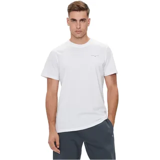 Tommy Jeans Herren T-Shirt Kurzarm Slim Rundhalsausschnitt, Weiß (White), XXL