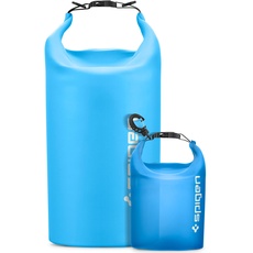 Spigen Aqua Shield wasserdichte Tasche Set [20L+2L] Dry Bag wasserfester Rucksack Beutel für Strand Schwimmen Camping Bootfahren Kajakfahren -Sea Blue