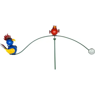 Windspiel Hahn und Vogel ca. 138 cm - Gartendekoration