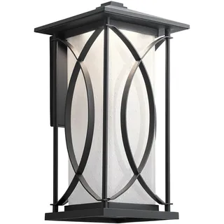 Wandlampe außen E27 IP44 H: 46,4 cm Schwarz Weiß Wand Leuchte Balkon Terrasse