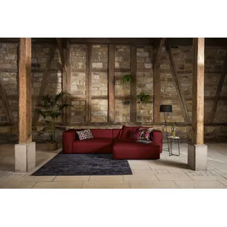 W.Schillig Ecksofa »around-the-block, modern und elegant, bequem, L-Form« mit eleganter Biese, mit Federkern, rot