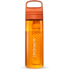Bild Go Serie - BPA-freie Trinkflasche mit Wasserfilter 650ml für Reisen und den täglichen Gebrauch - entfernt Bakterien, Parasiten, Mikroplastik + verbessert den Geschmack, Kyoto Orange