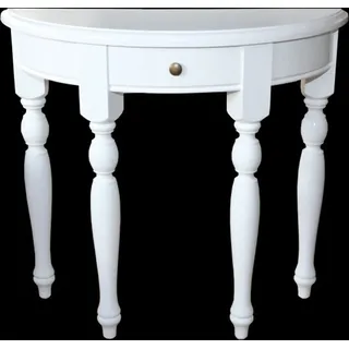 Casa Padrino Shabby Chic Konsolentisch Weiss B 82cm, H 75cm - Konsole Tisch Beistelltisch Landhaus Stil - Weiß