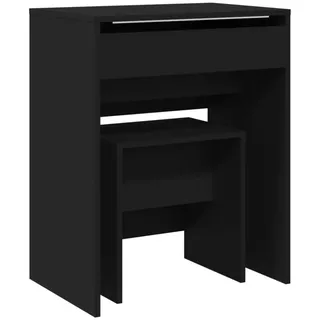 vidaXL Schminktisch mit Hocker Schwarz 60x40x113,5 cm - Schwarz